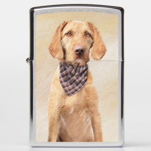 Wirehaired Vizsla Painting _ Cute Original Dog Art Zippo Lighter