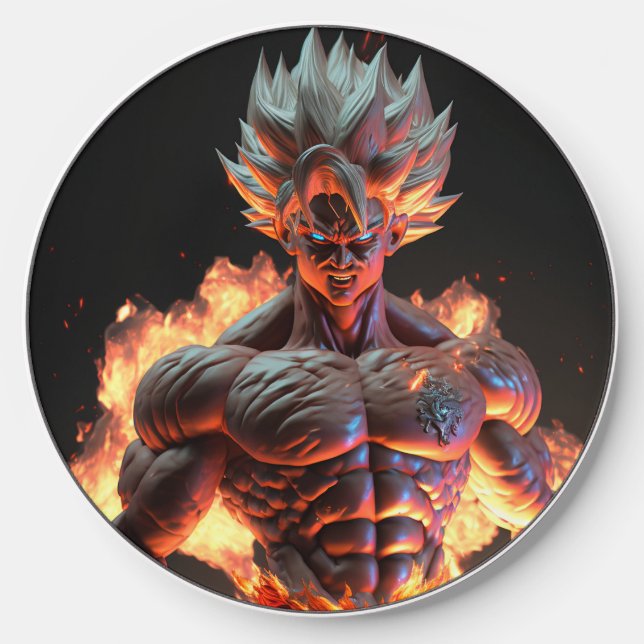 wireless charger (Goku design, anime style) (Front)