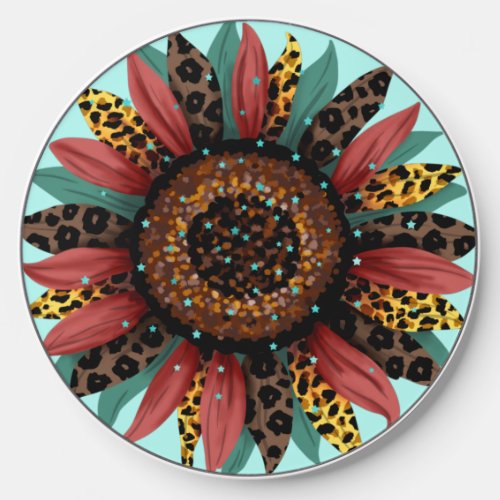 Wireless Charger Illustrated Mixed Color Sunflower