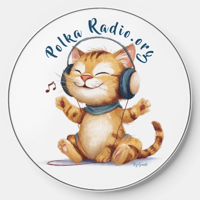 Wireless Charger Polka Radio Cat (Front)