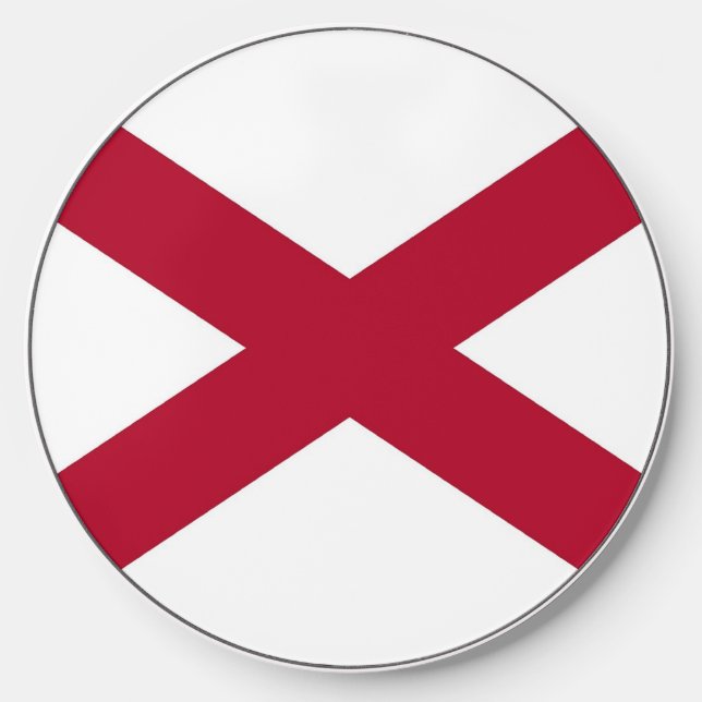 Wireless charger with flag of Alabama, U.S. (Front)