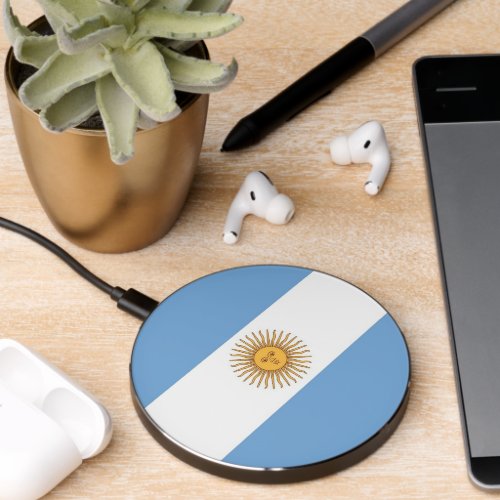 Wireless charger with flag of Argentina
