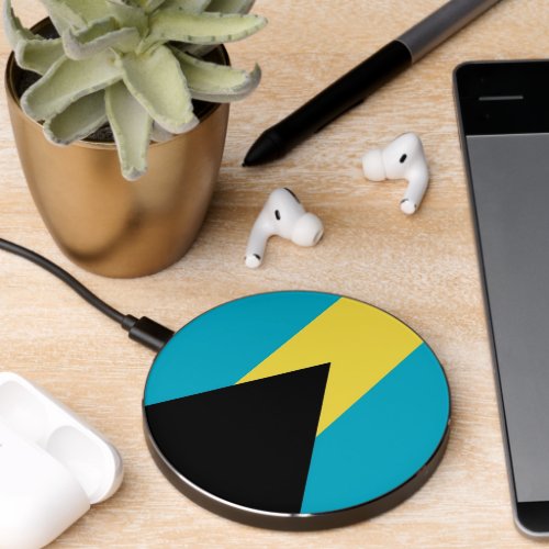 Wireless charger with flag of Bahamas