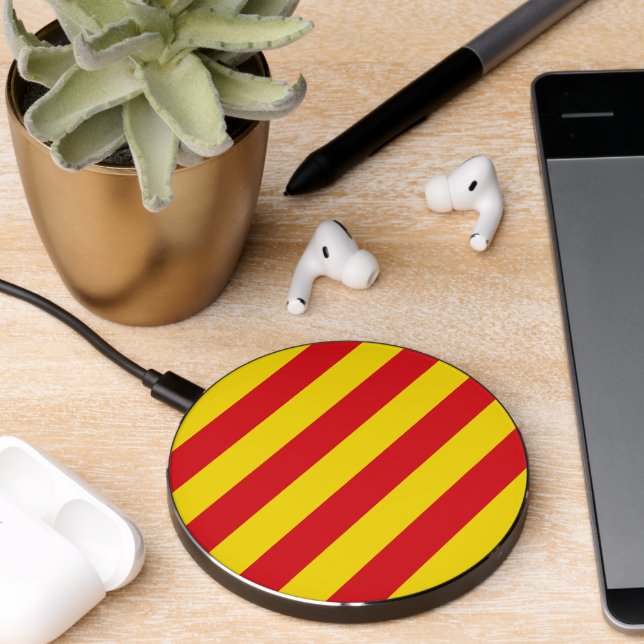 Wireless charger with flag of Catalonia (Desk 2)