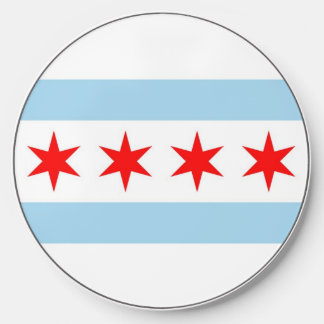Wireless charger with flag of Chicago City, U.S.