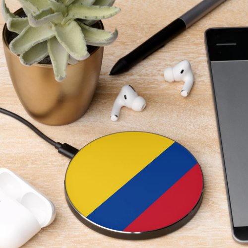 Wireless charger with flag of Colombia