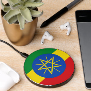 Wireless charger with flag of Ethiopia