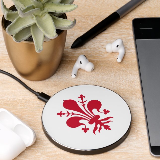 Wireless charger with flag of Florence, Italy (Desk 2)