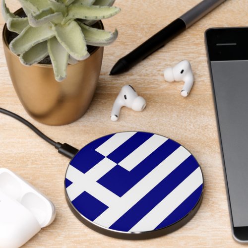 Wireless charger with flag of Greece