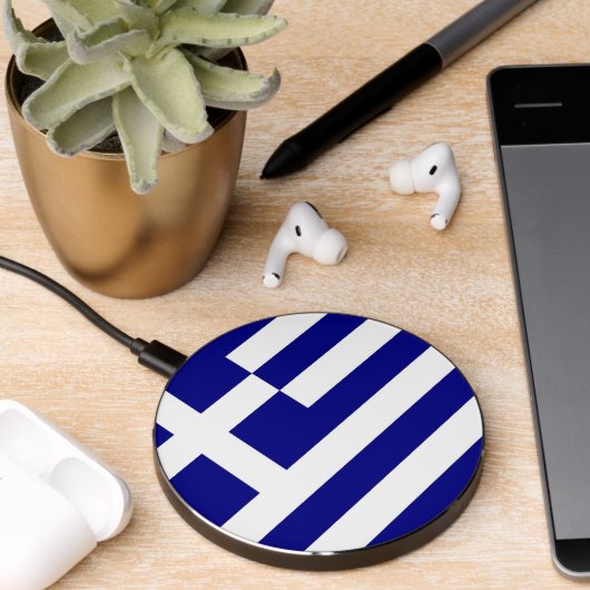 Wireless charger with flag of Greece (Desk 2)