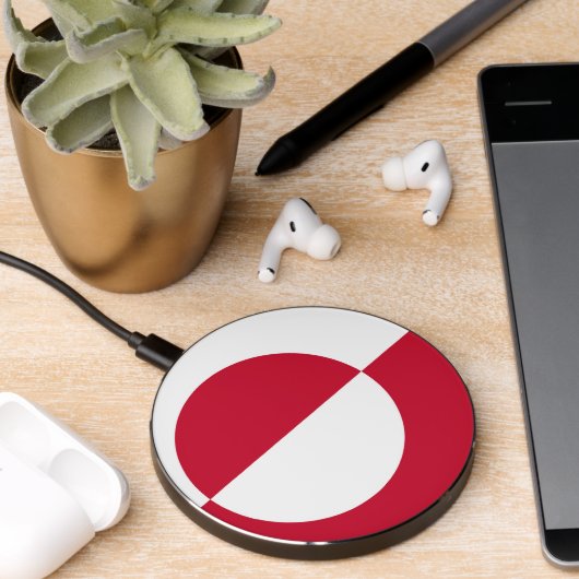 Wireless charger with flag of Greenland (Desk 2)