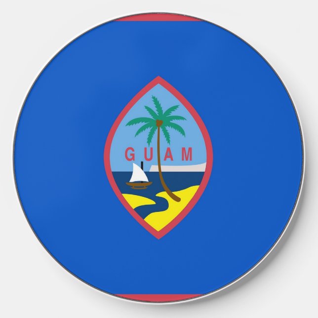 Wireless charger with flag of Guam, U.S. (Front)