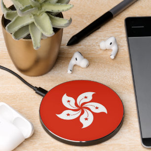 Wireless charger with flag of Hong Kong