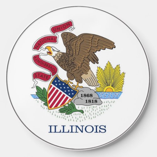 Wireless charger with flag of Illinois US