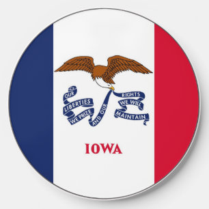 Wireless charger with flag of Iowa, U.S.