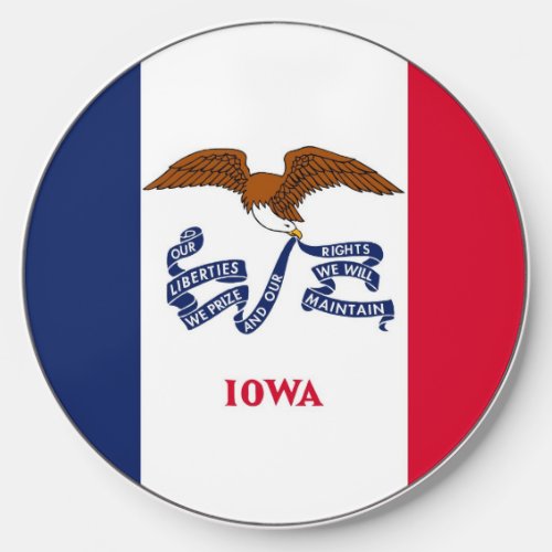 Wireless charger with flag of Iowa US