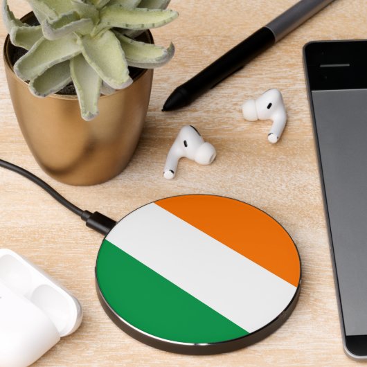 Wireless charger with flag of Ireland (Desk 2)