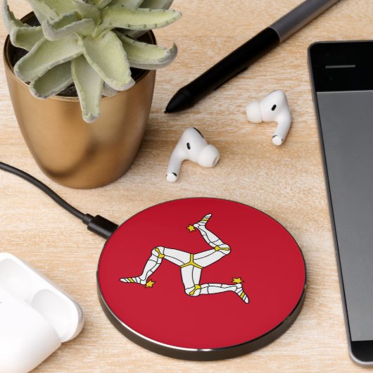 Wireless charger with flag of Isle of Man (Desk 2)