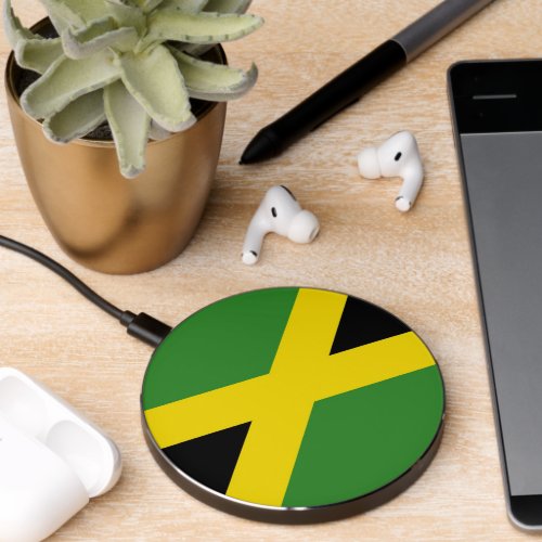 Wireless charger with flag of Jamaica