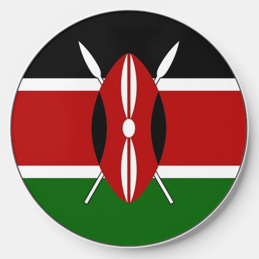 Wireless charger with flag of Kenya (Front)