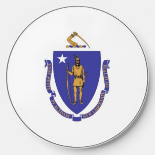 Wireless charger with flag of Massachusetts, U.S.