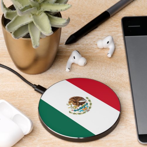 Wireless charger with flag of Mexico