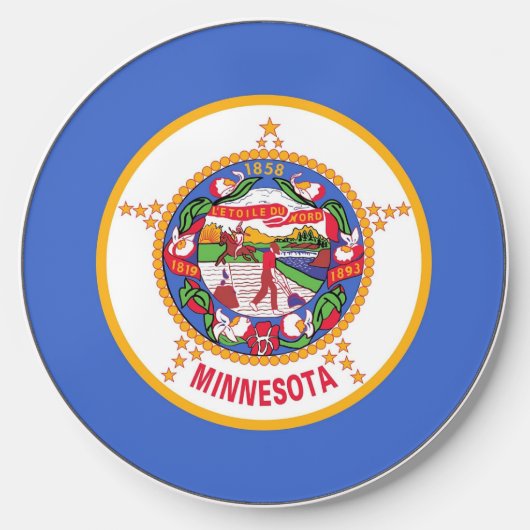 Wireless charger with flag of Minnesota, U.S. (Front)