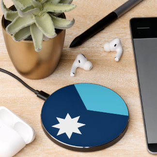 Wireless charger with flag of Minnesota, USA