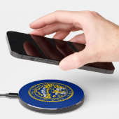 Wireless charger with flag of Nebraska, U.S. (Hand)