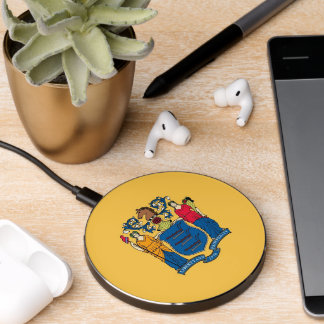 Wireless charger with flag of New Jersey, U.S.