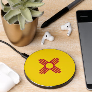 Wireless charger with flag of New Mexico, U.S.