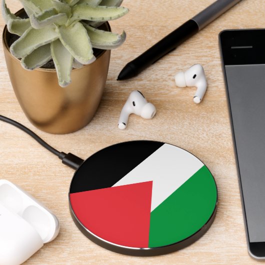 Wireless charger with flag of Palestine (Desk 2)