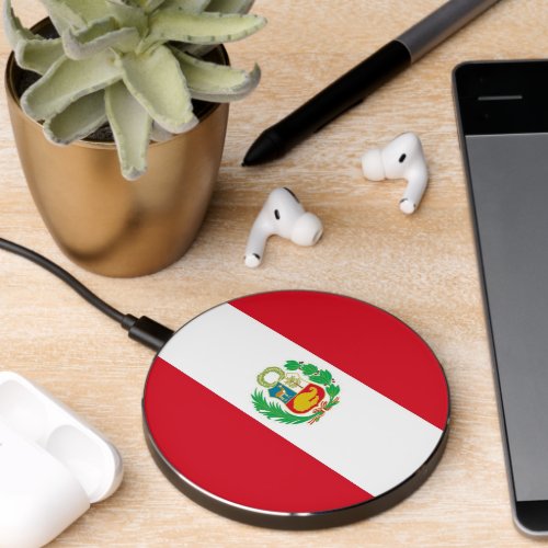 Wireless charger with flag of Peru