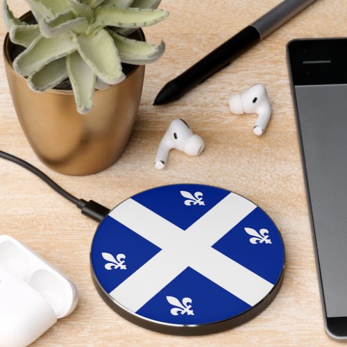 Wireless charger with flag of Quebec Canada