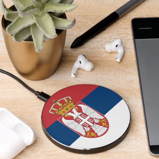 Wireless charger with flag of Serbia (Desk 2)