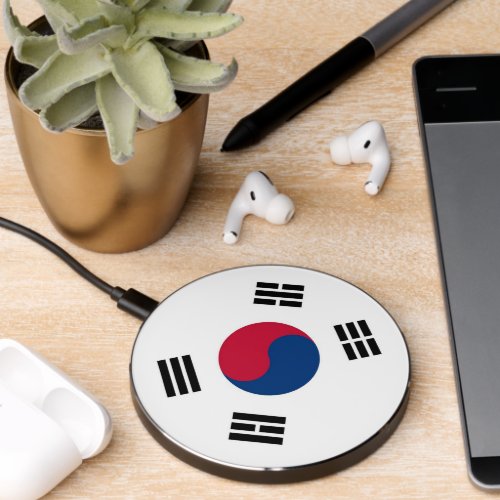 Wireless charger with flag of South Korea