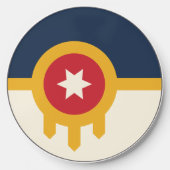 Wireless charger with flag of Tulsa, Oklahoma (Front)