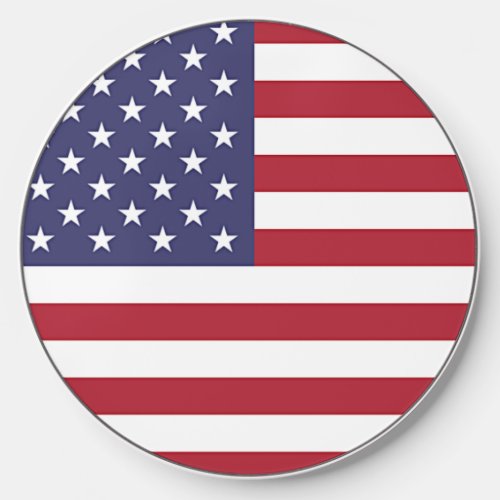 Wireless charger with flag of US