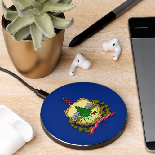 Wireless charger with flag of Vermont US