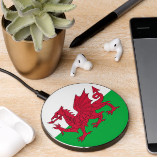Wireless charger with flag of Wales, U.K.
