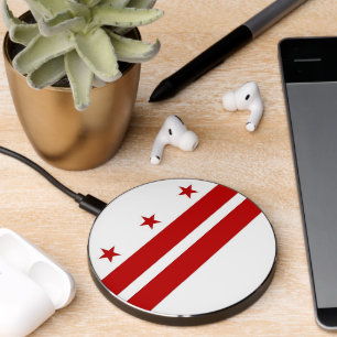 Wireless charger with flag of Washington DC, U.S.