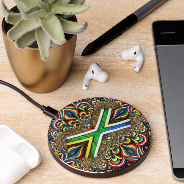 Wireless charger with South African Colors (Desk 2)