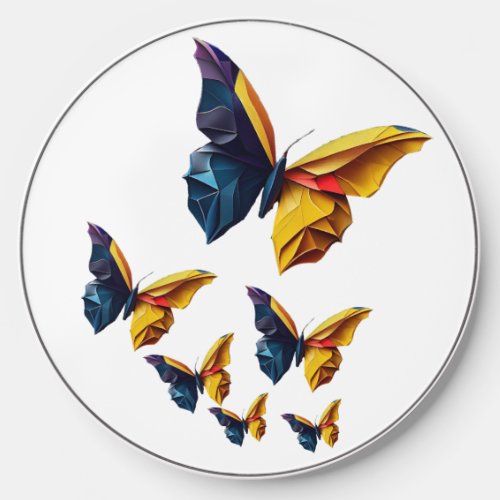 Wireless Charger with Whimsical Colorful Butterfly