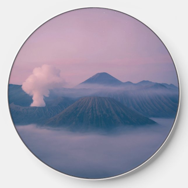 Wireless Chargers with erupting volcano image (Front)