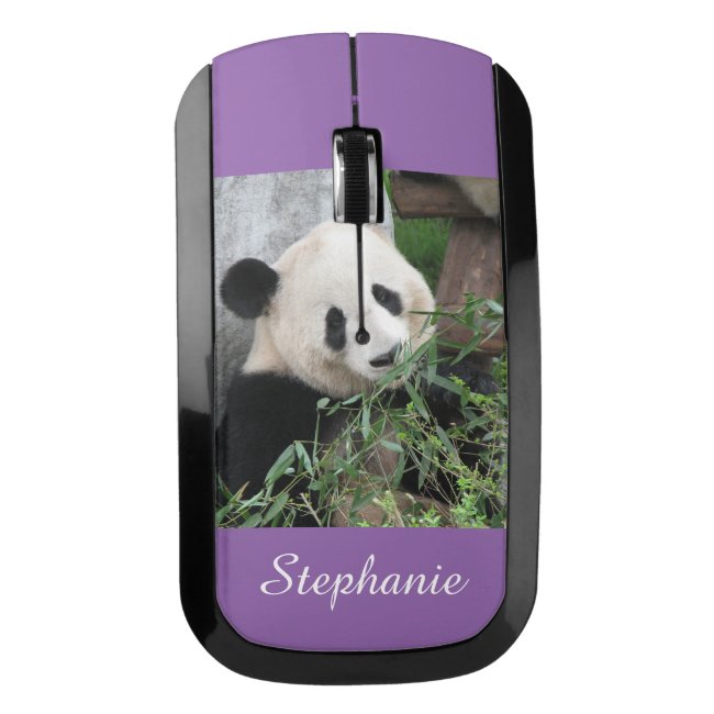 Giant Panda, Purple, Personalized Wireless Mouse