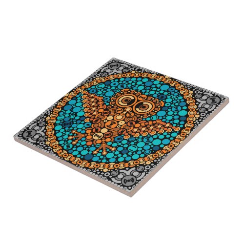 Wireless Owl, Color Perception Test, Black Ceramic Tile
