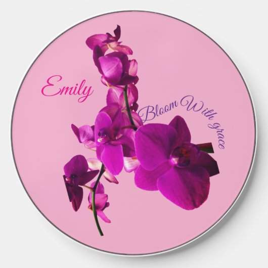 Wireless phone charger- "Bloom with grace" Charger (Front)