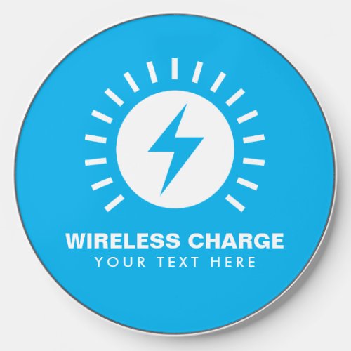 Wireless phone charger with electric bolt logo