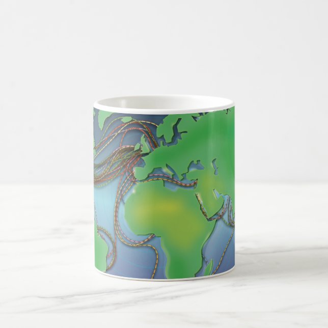 Wires of the World - Undersea Cables Coffee Mug (Center)