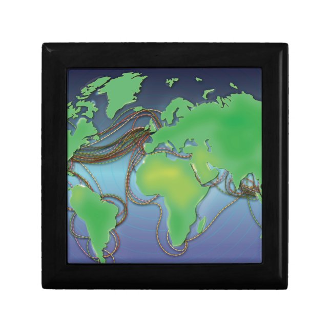 Wires of the World - Undersea Cables Keepsake Box (Front)